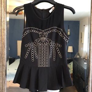 Sugar lips black sheer peplum top